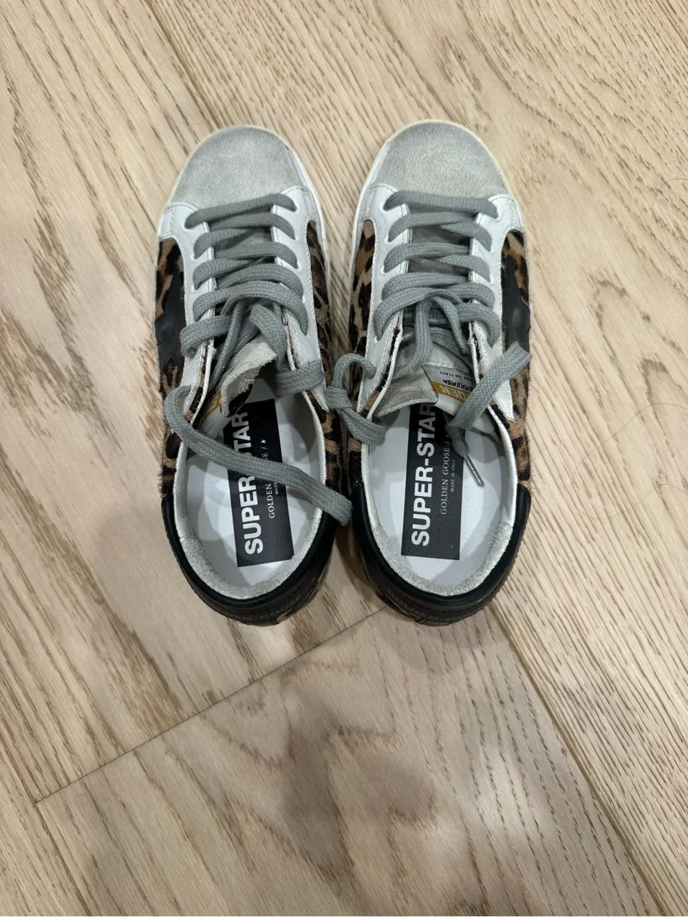 Golden Goose Leopard Print Low-Top Sneakers with Black Star Accent - Women - Picture 3 of 5